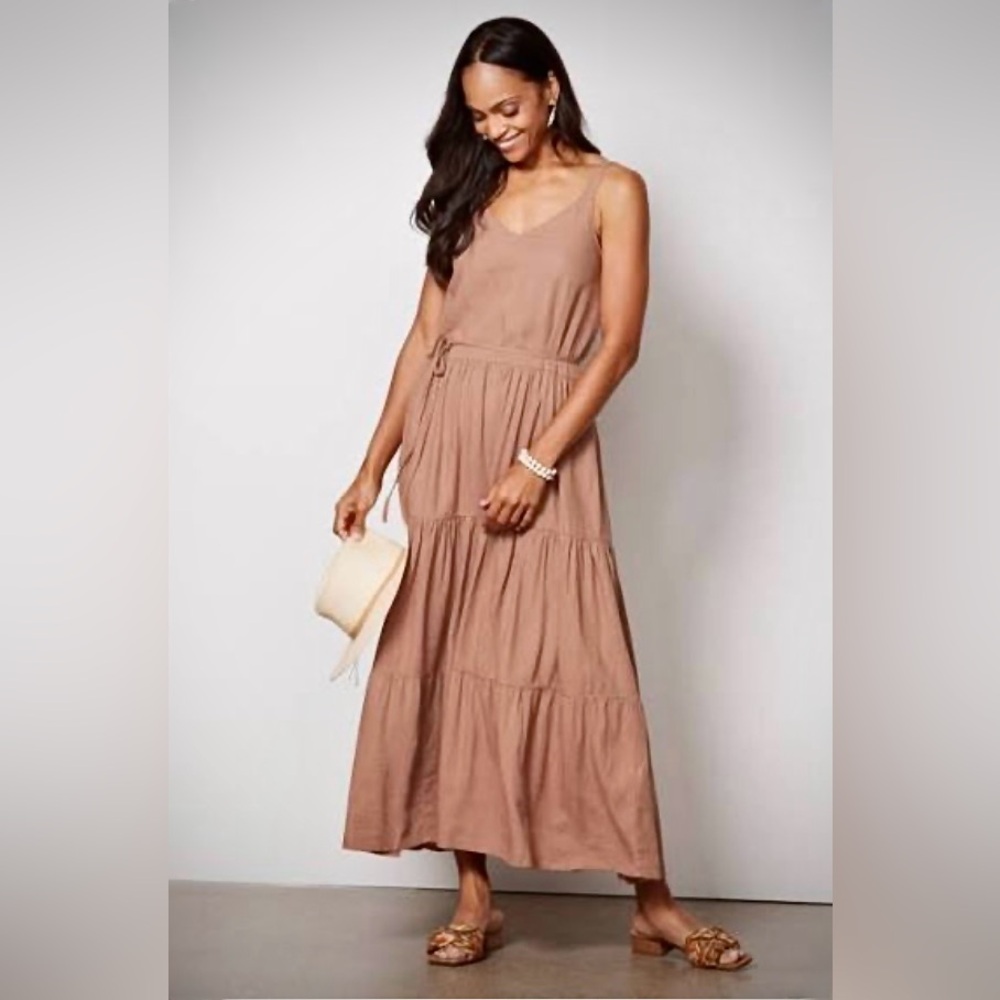 Splendid Tiered Linen-blend Maxi Dress